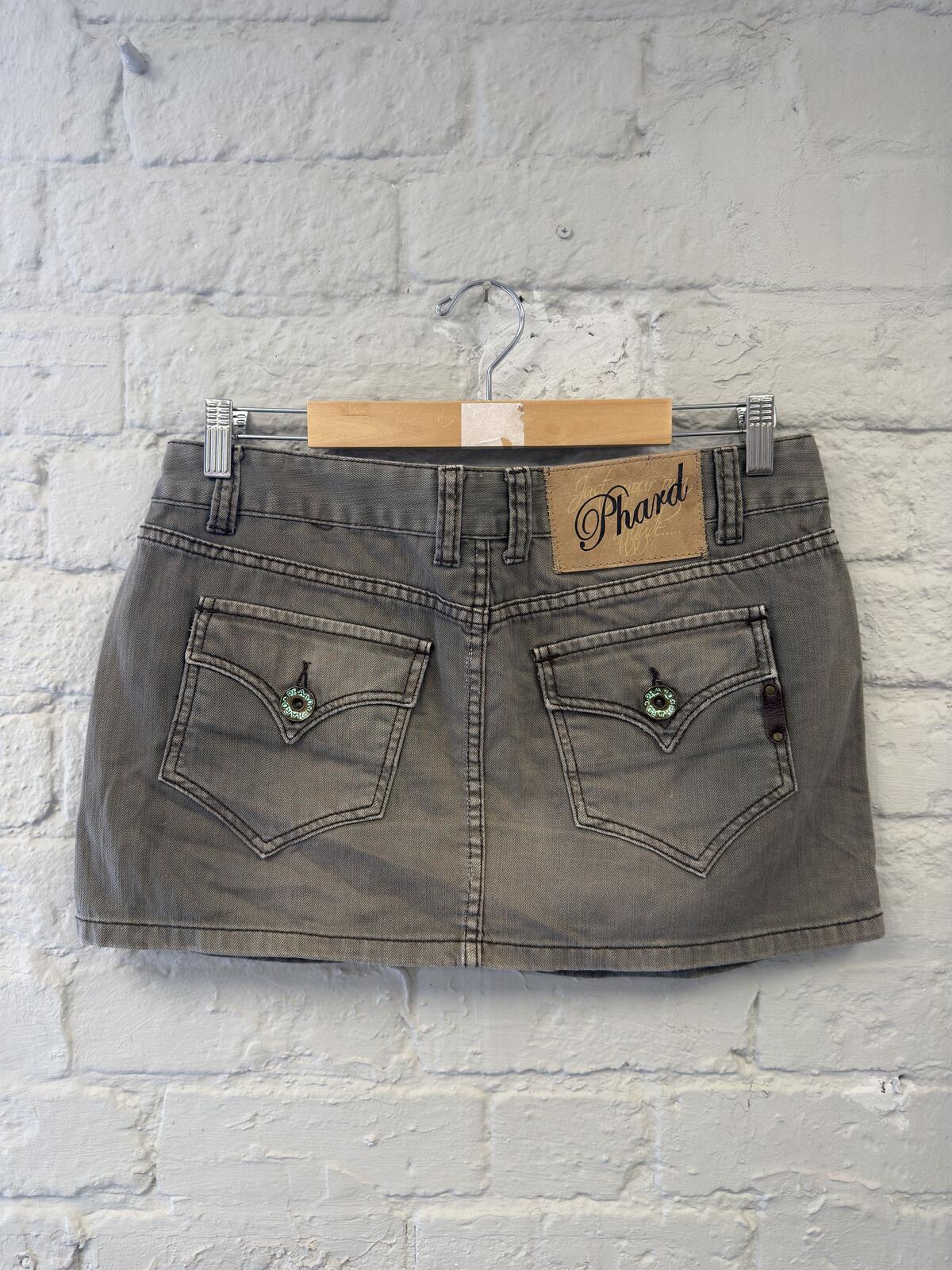 Phard Grey Denim Mini Skirt