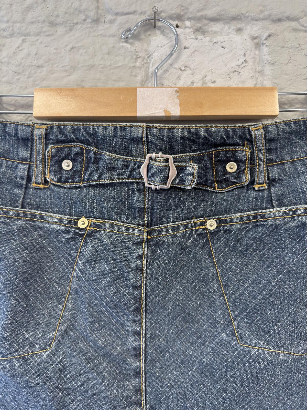 JDC Denim Mini Skirt with Buckle Belt