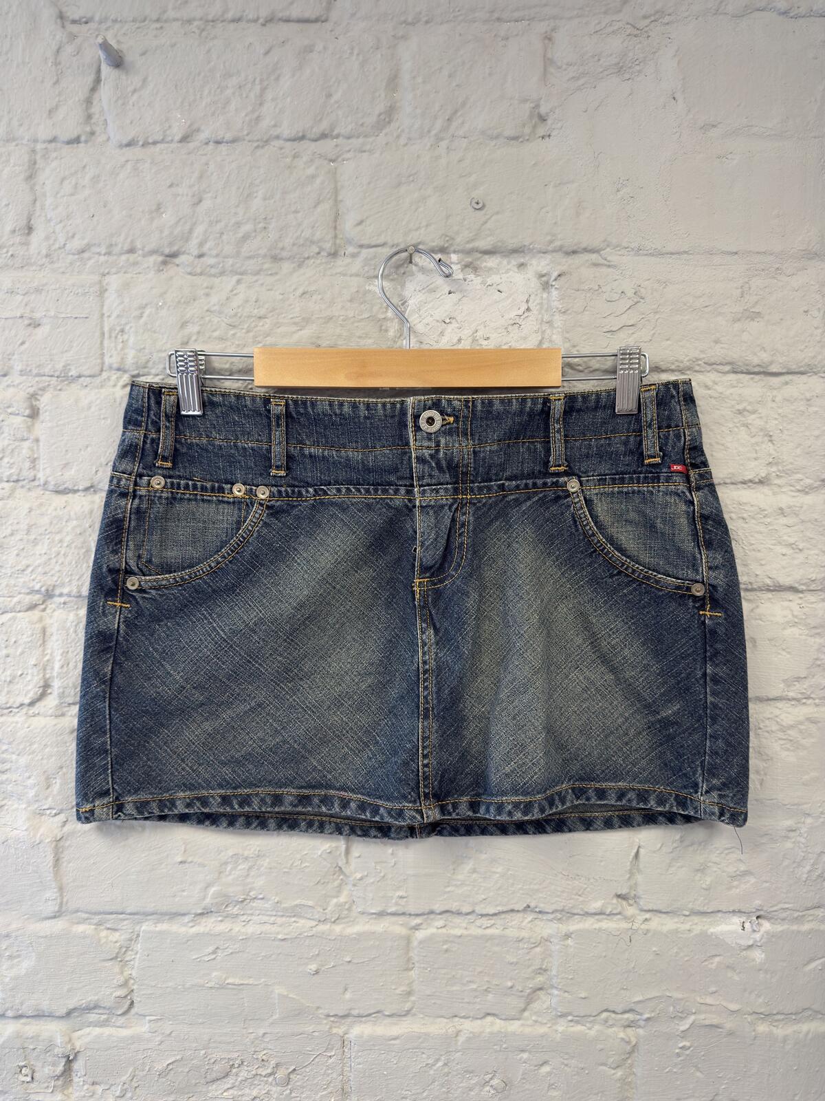 JDC Denim Mini Skirt with Buckle Belt