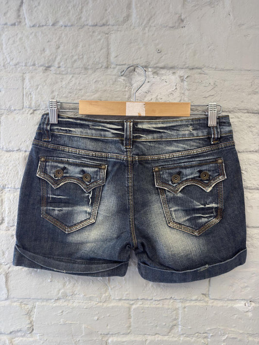 Distressed Denim Shorts
