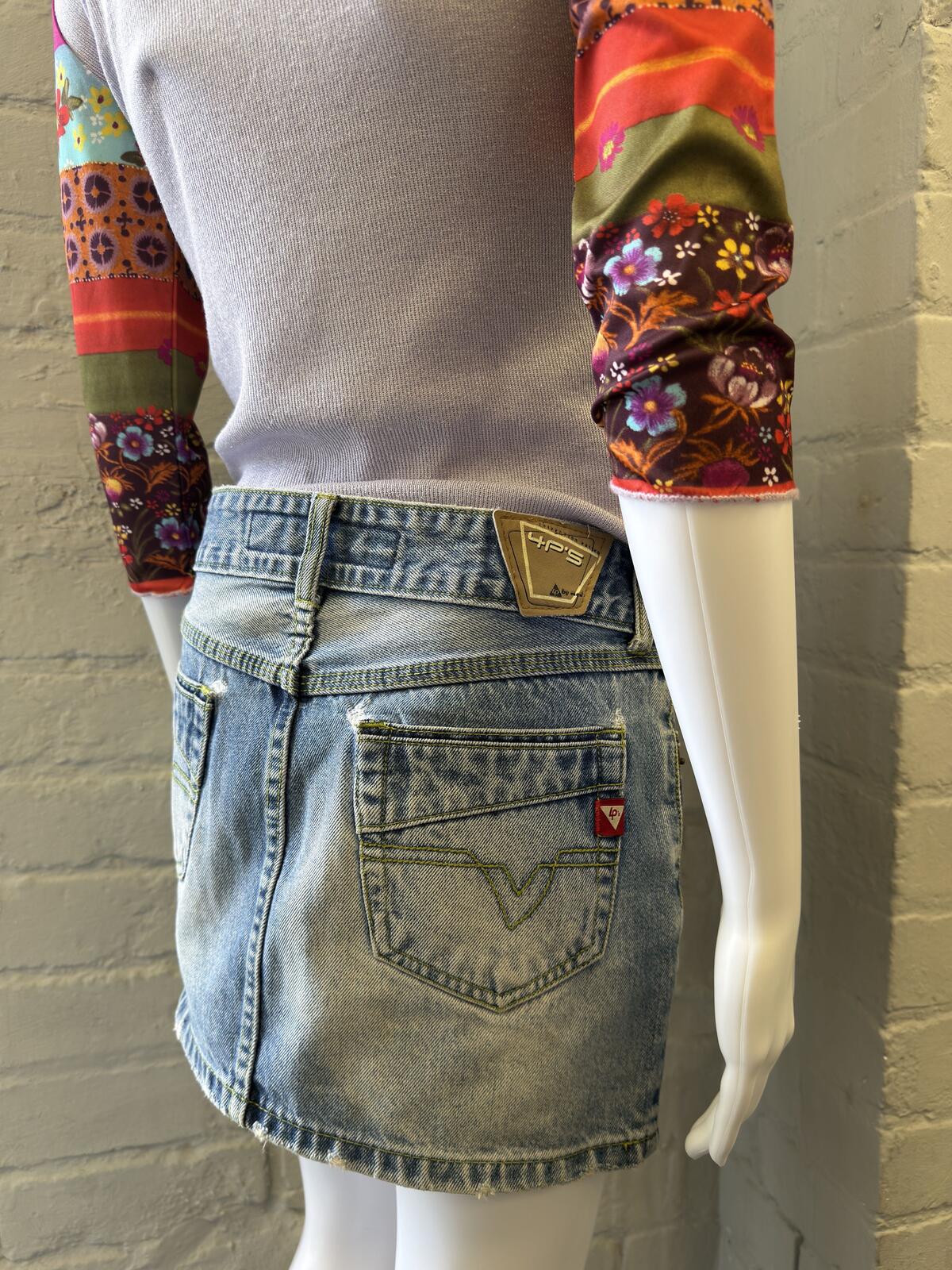 Blue Denim Mini Skirt