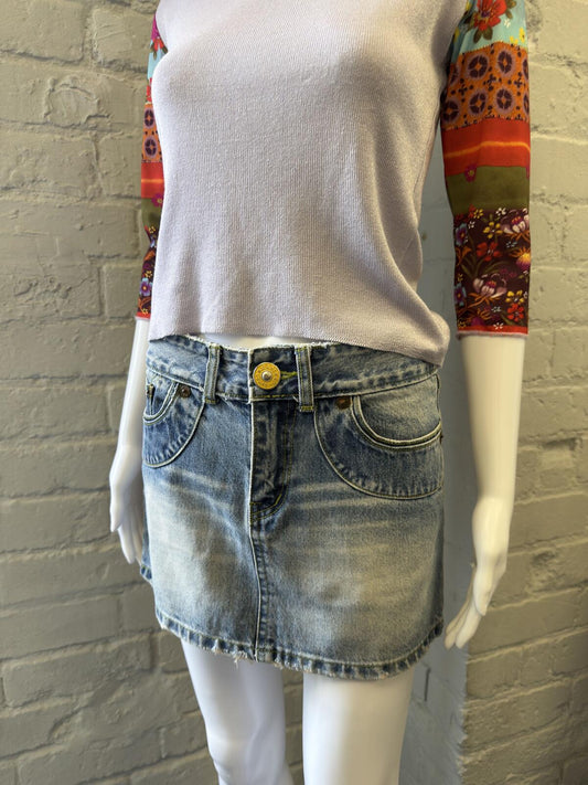 Blue Denim Mini Skirt