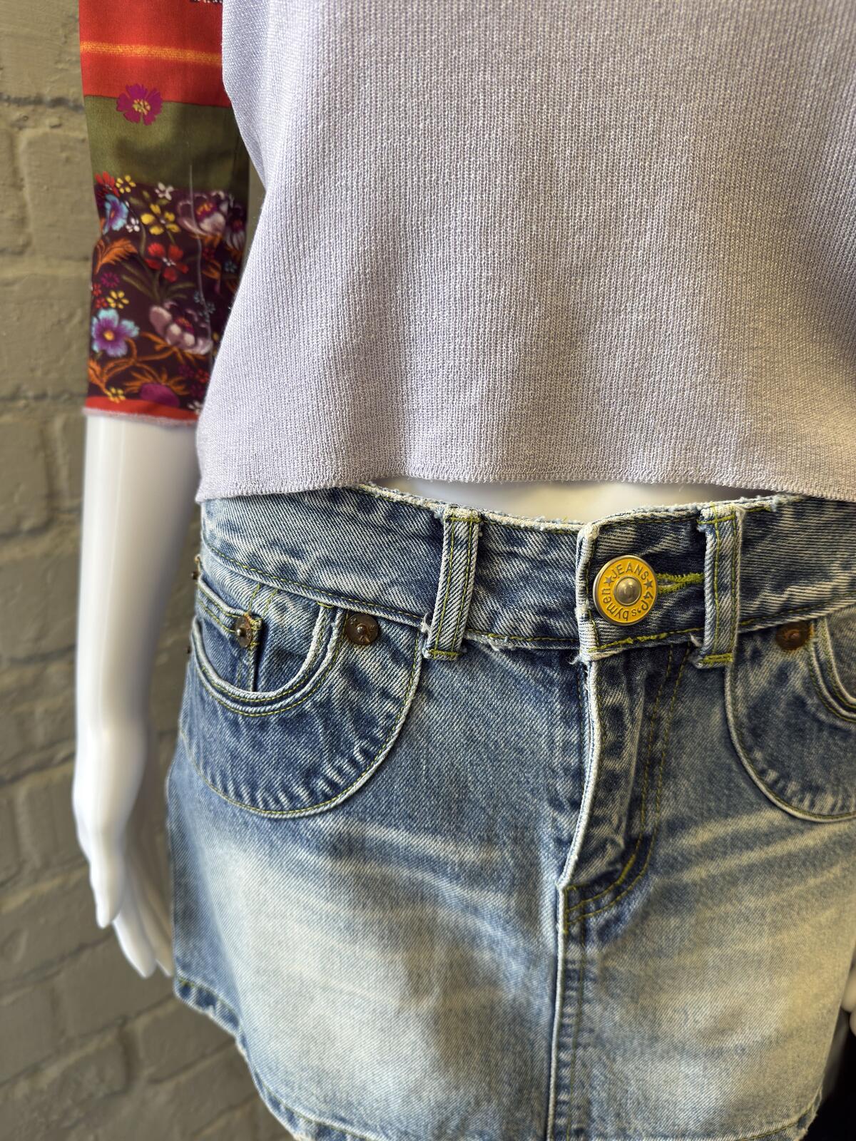 Blue Denim Mini Skirt