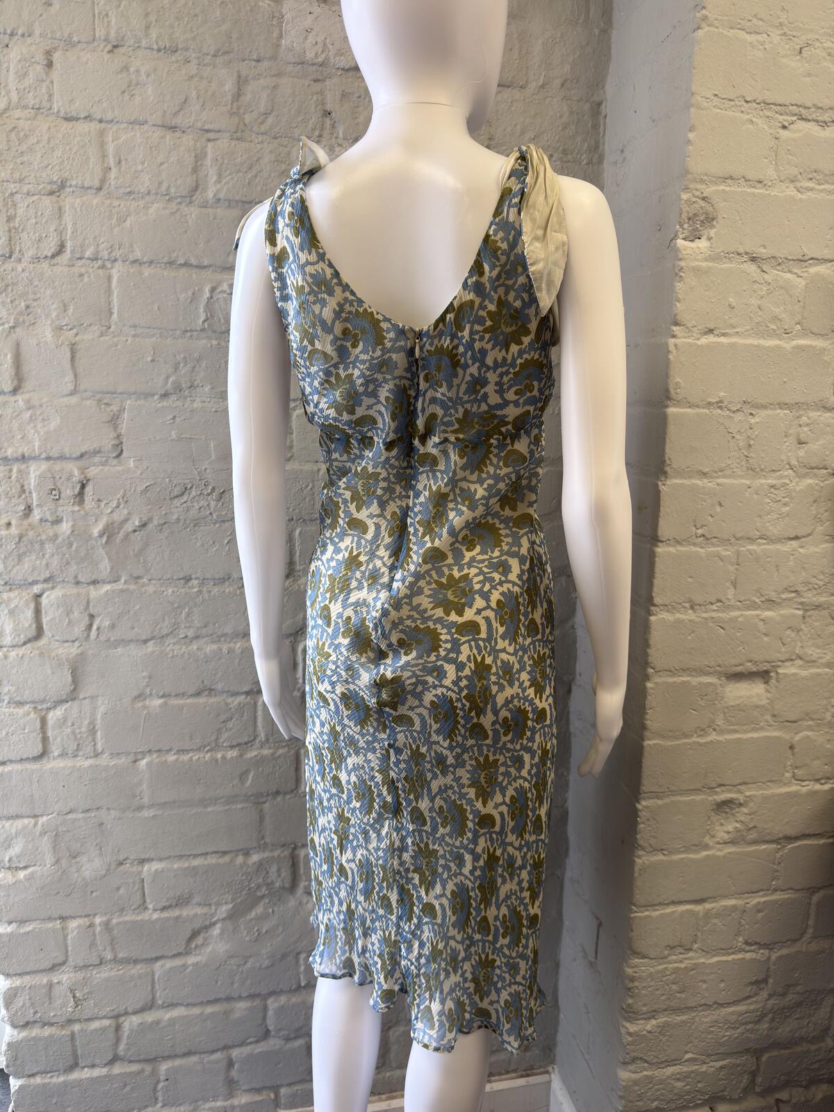 BluNauta Floral Print Silk Midi Dress