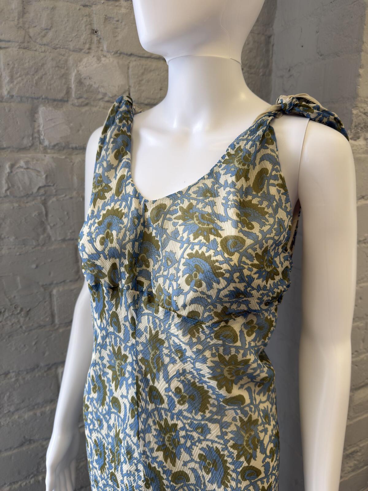 BluNauta Floral Print Silk Midi Dress