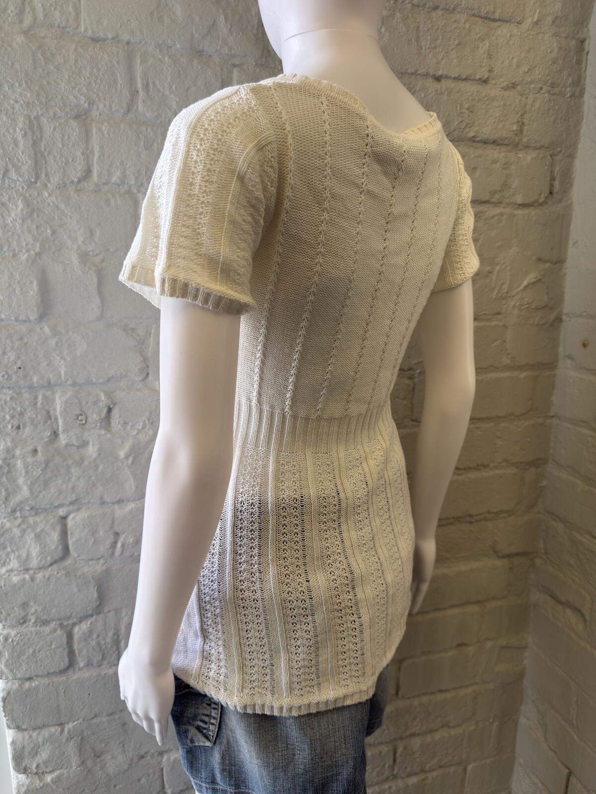 Old Lable Atmosphere Cream Cable Knit Top
