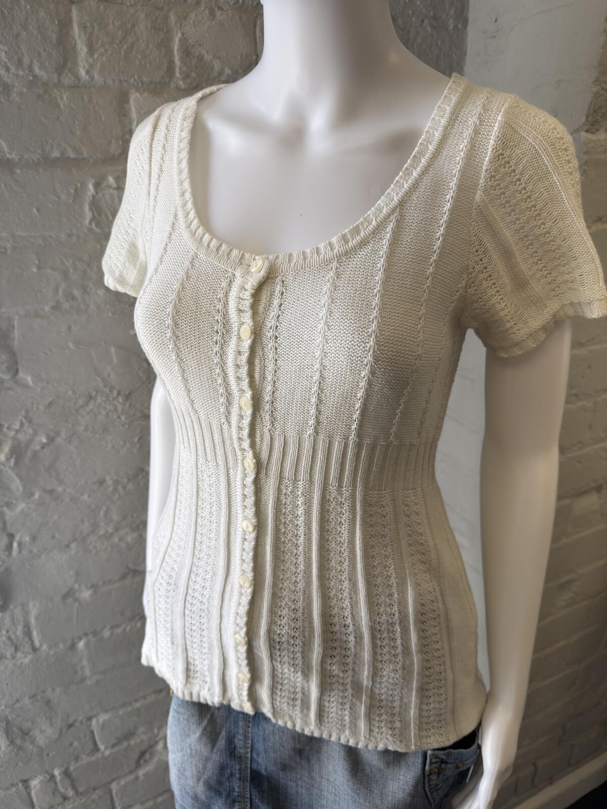 Old Lable Atmosphere Cream Cable Knit Top