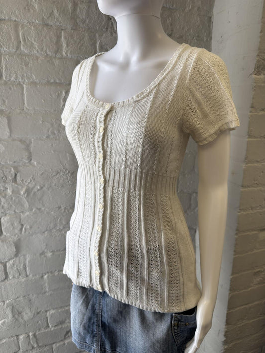 Old Lable Atmosphere Cream Cable Knit Top