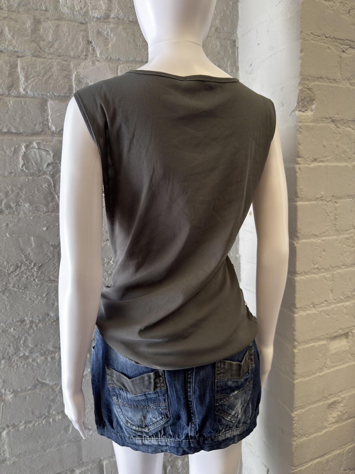 Cartise Grey Sleeveless Beaded Sequin Top