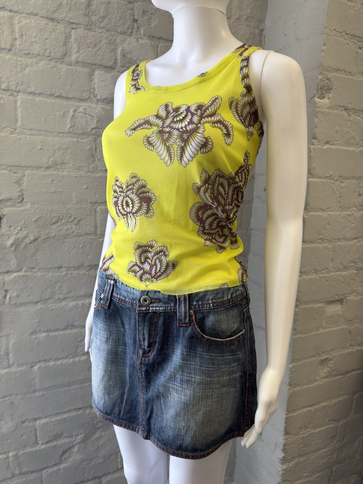 Alcott Denim Mini Skirt with Embroidered Back Pocket