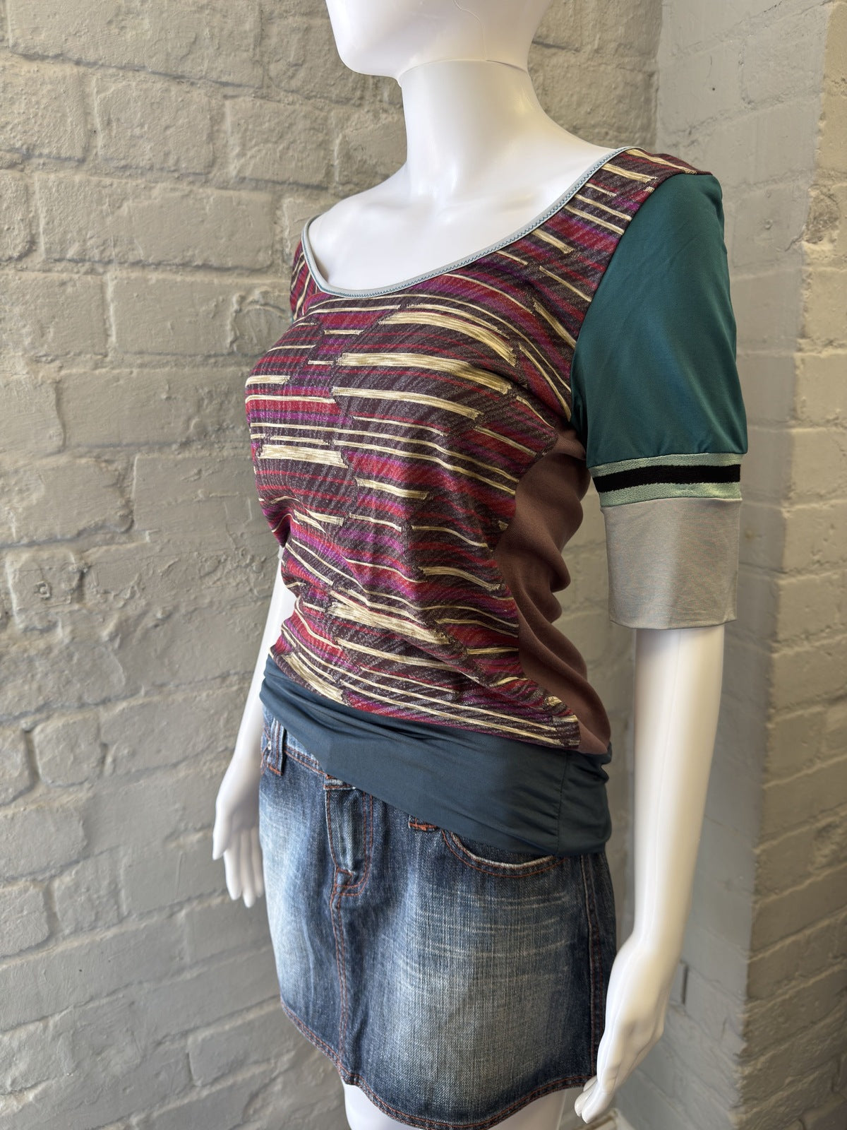 Custo Barcelona Multi-Colour Patterned Short Sleeve Top