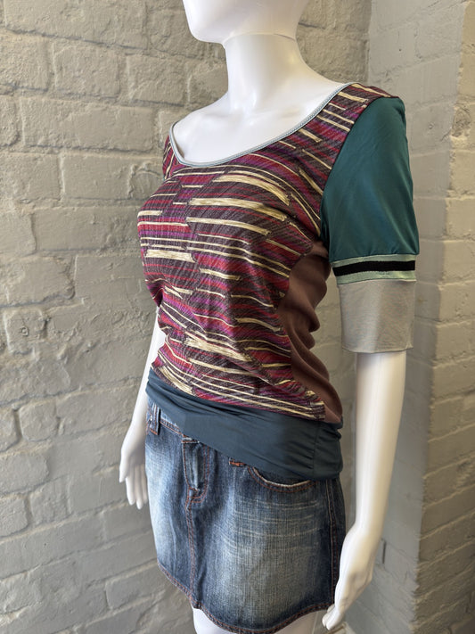 Custo Barcelona Multi-Colour Patterned Short Sleeve Top