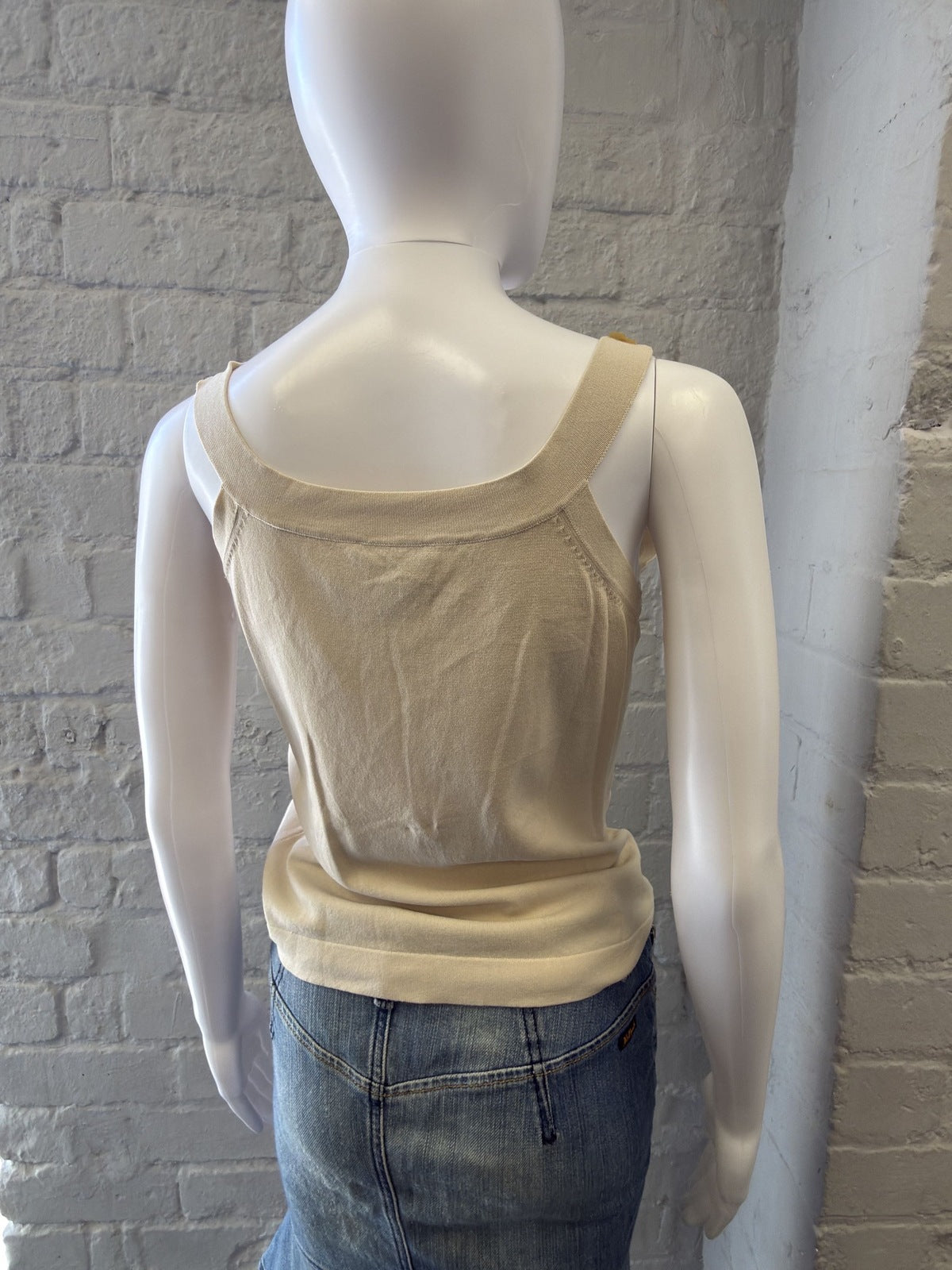 Premode Beige Sequin Embellished Sleeveless Top