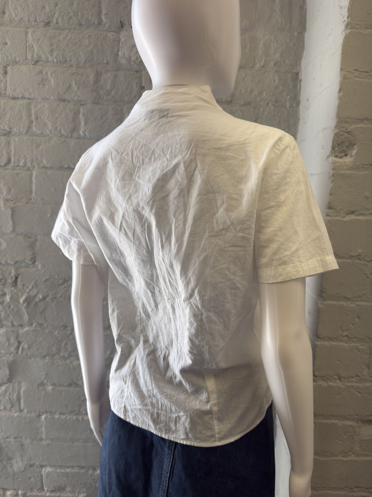 White Embroidered Cotton Blouse Made in Italy