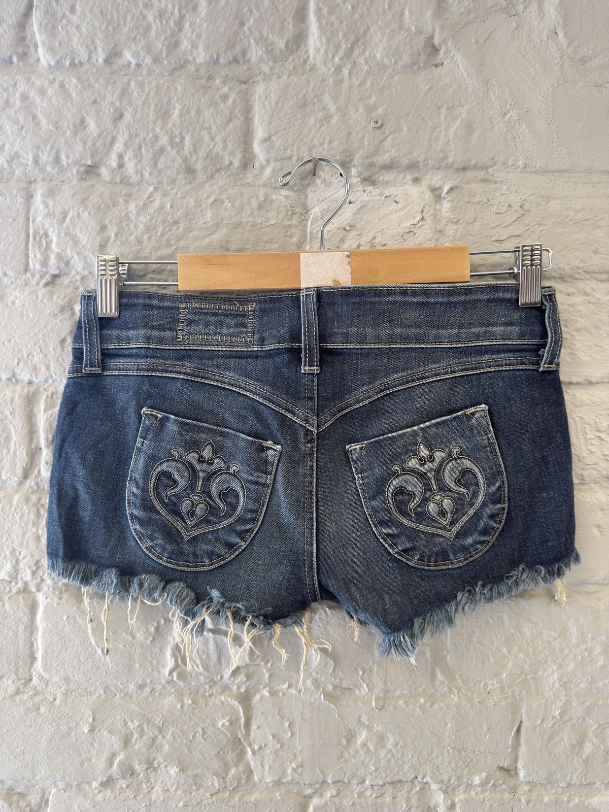 Denim Shorts with Embroidered Back Pockets