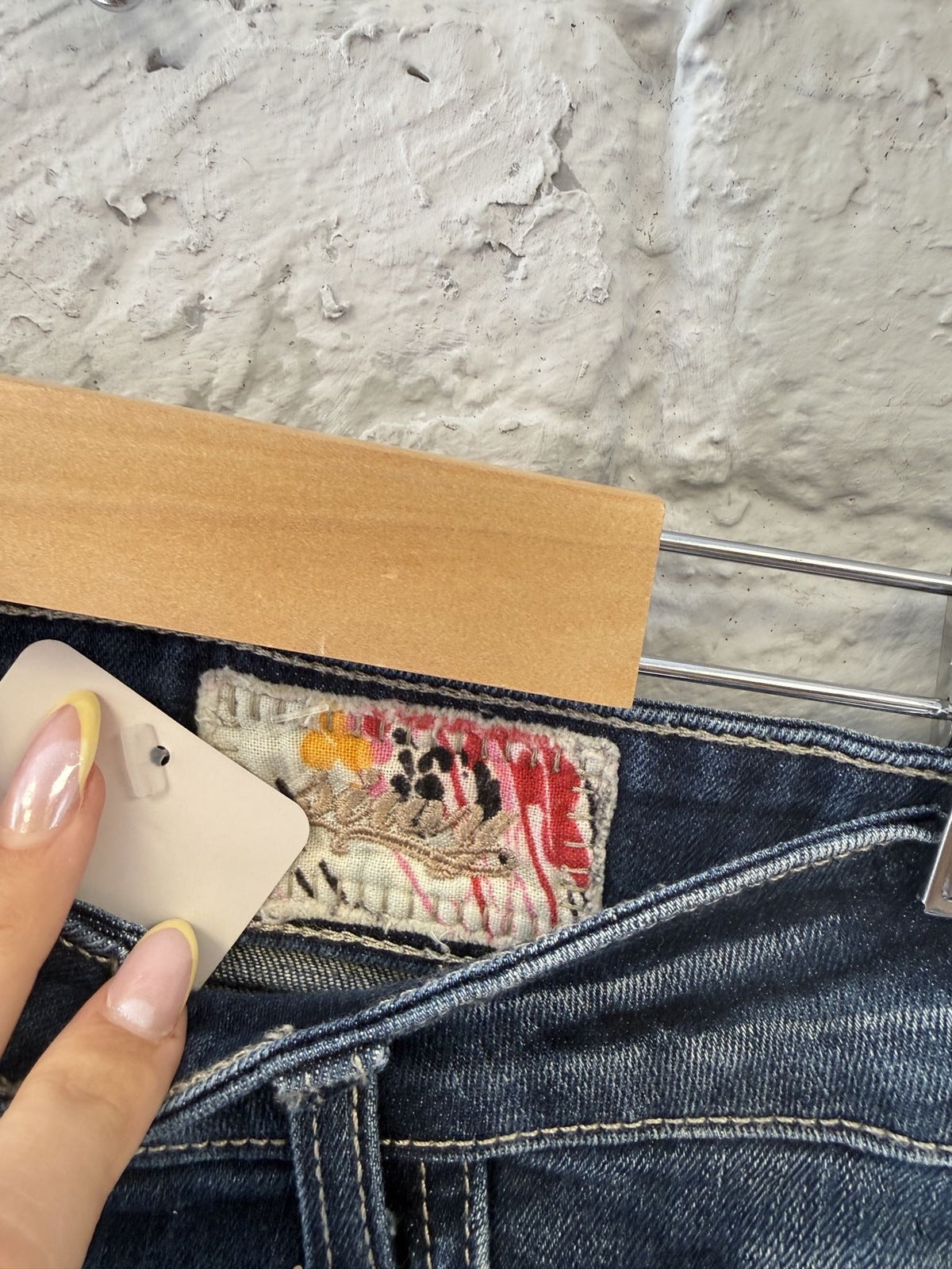 Denim Shorts with Embroidered Back Pockets