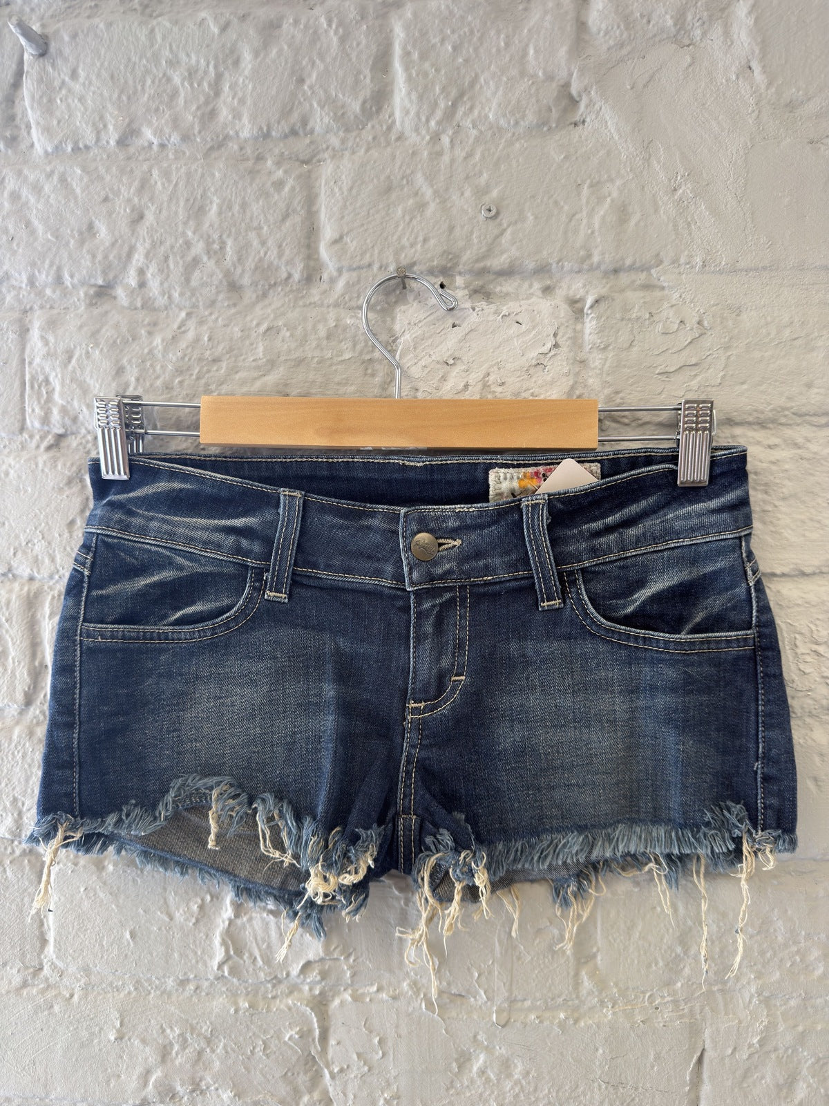 Denim Shorts with Embroidered Back Pockets