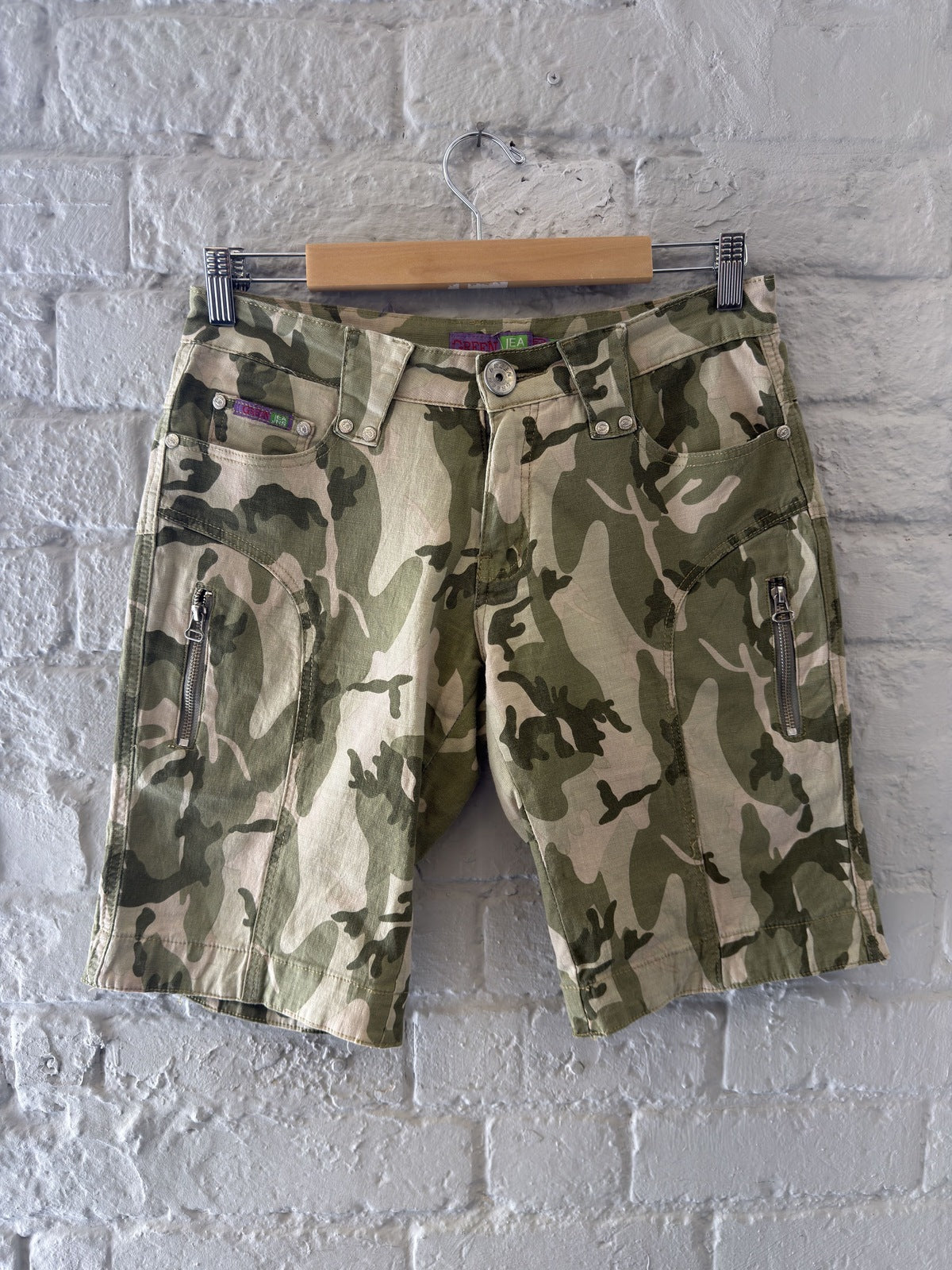 Green Jeans Camouflage Cargo Jorts
