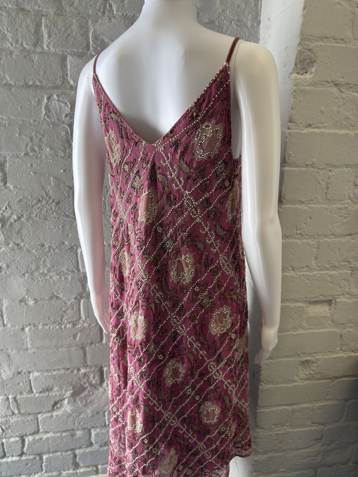 Beaded Pink Slip Dress