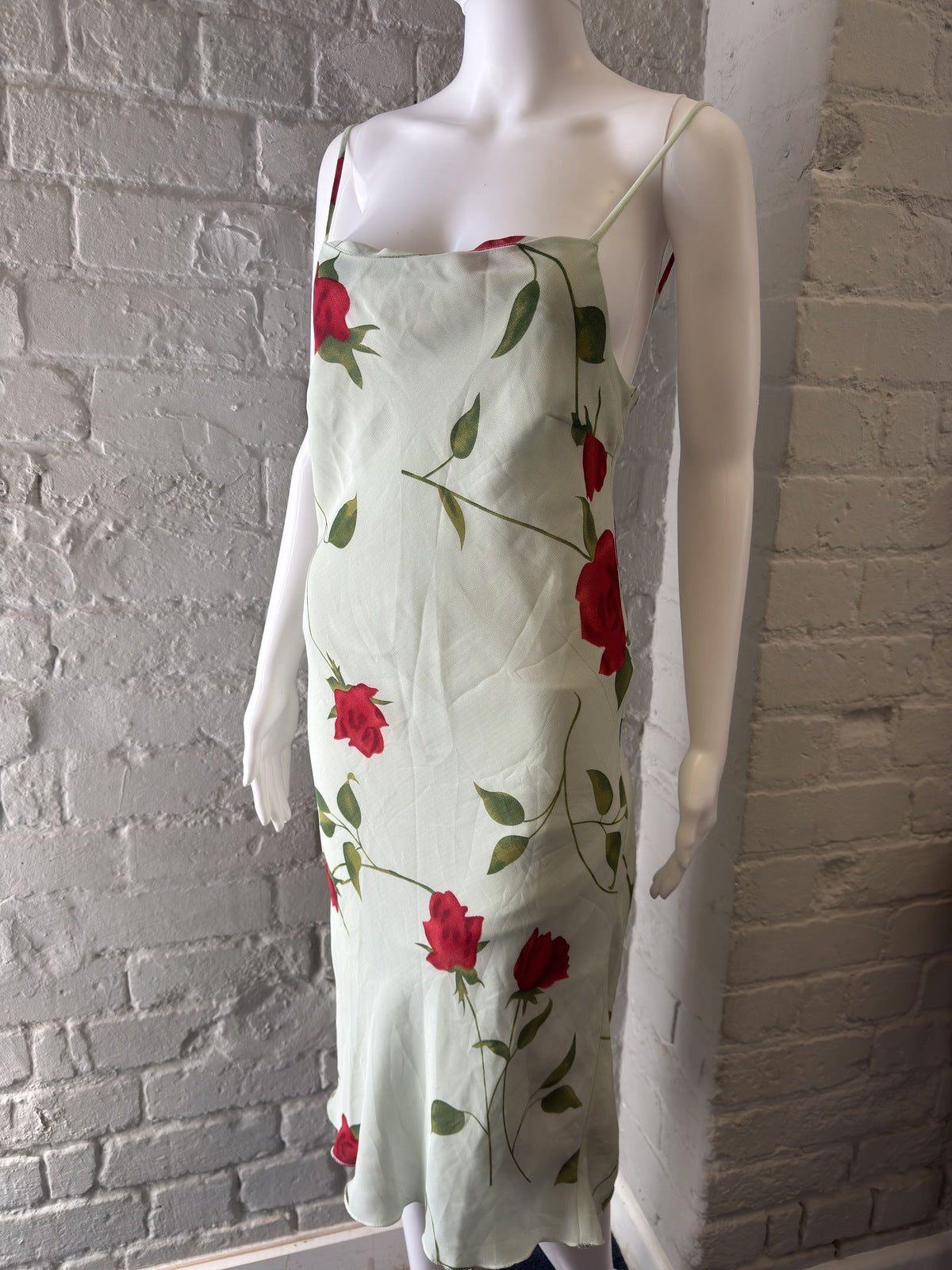 Floral Print Slip Midi Dress with Spaghetti Straps
