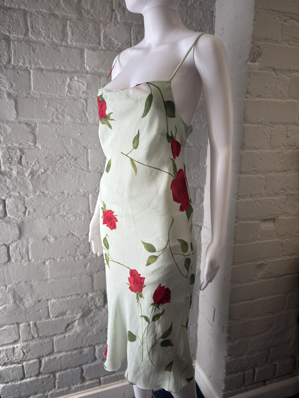 Floral Print Slip Midi Dress with Spaghetti Straps