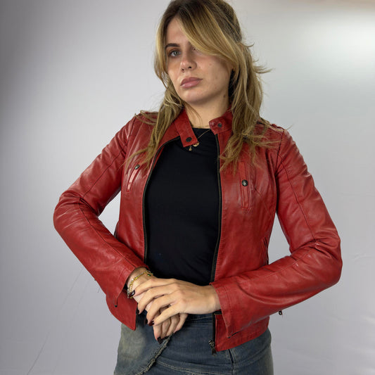 Sasch Red Leather Women's Jacket- SIZE XS
