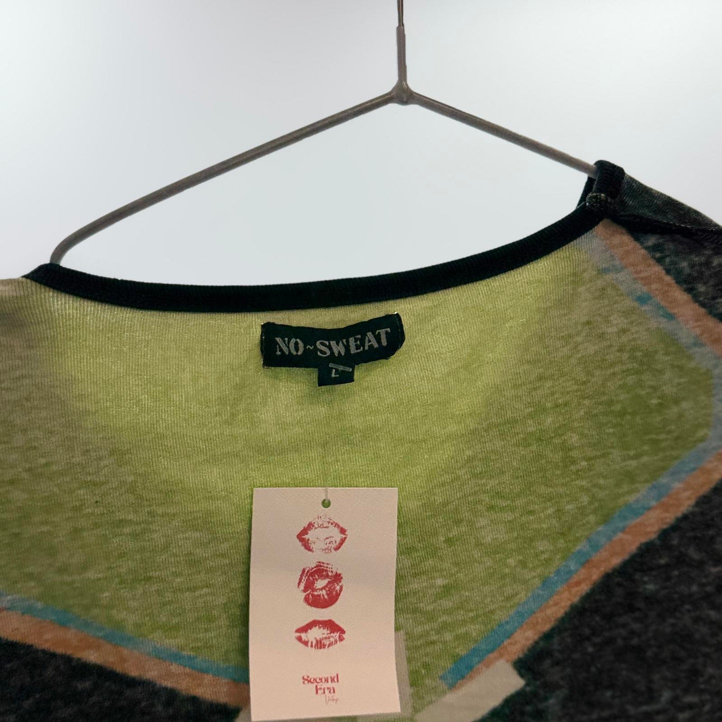 No Sweat Long Sleeve Printed Top- SIZE L