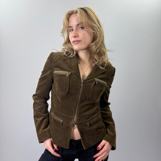 Blue Star Women's Brown Corduroy Blazer Jacket- SIZE M