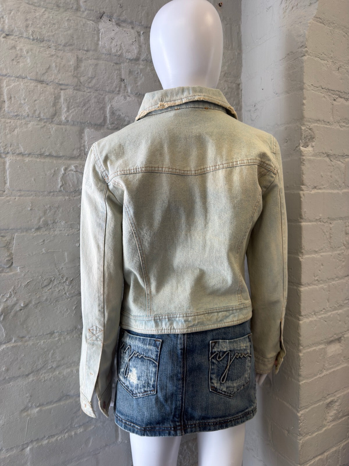 Light Blue Embroidered Denim Jacket