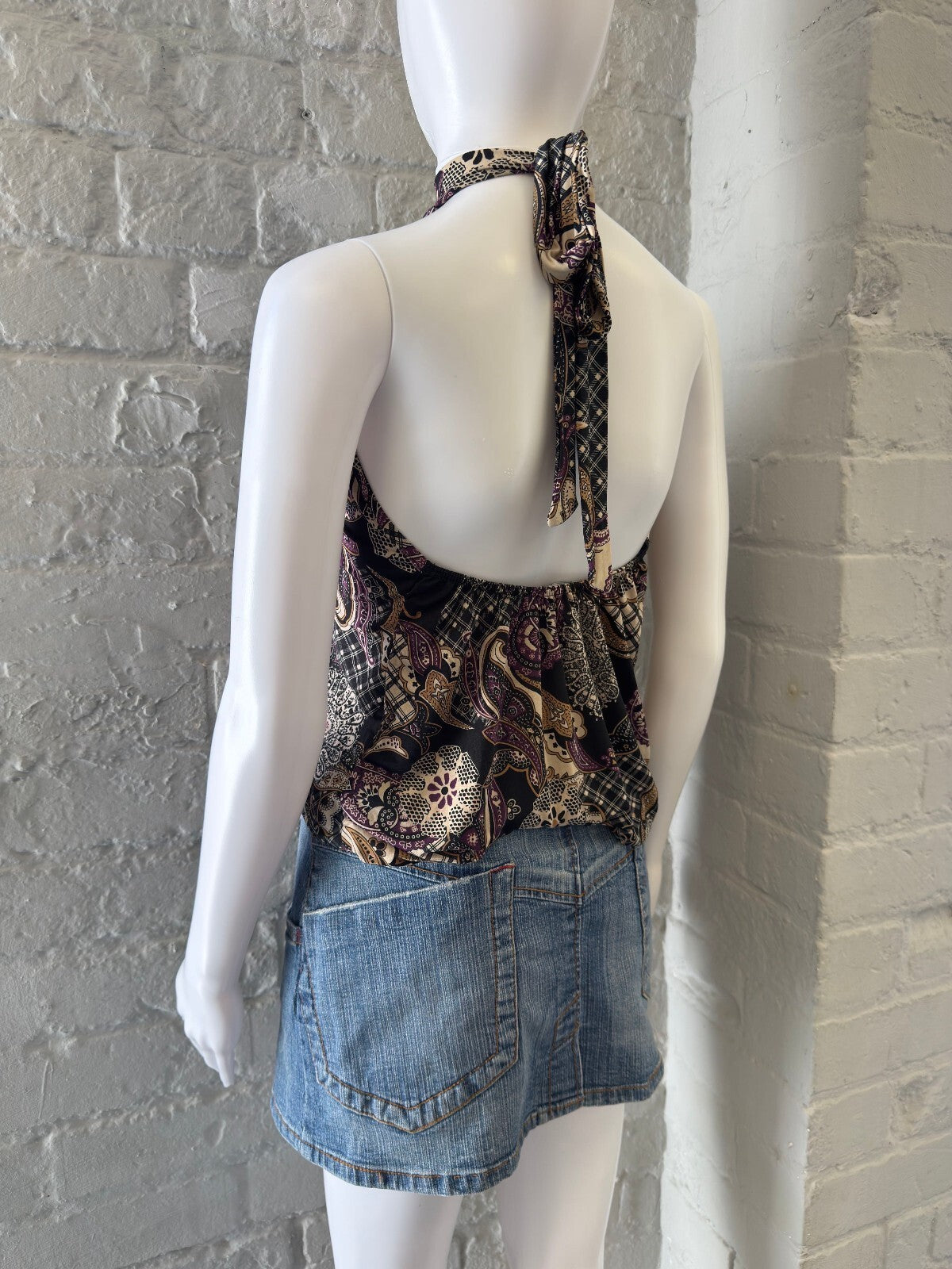 Paisley Print Slinky Halter Neck Top