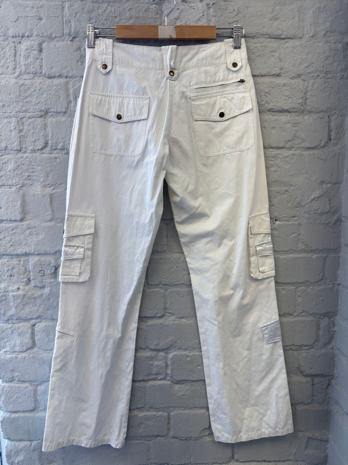 Y2K Straight Leg White Cargo Trousers