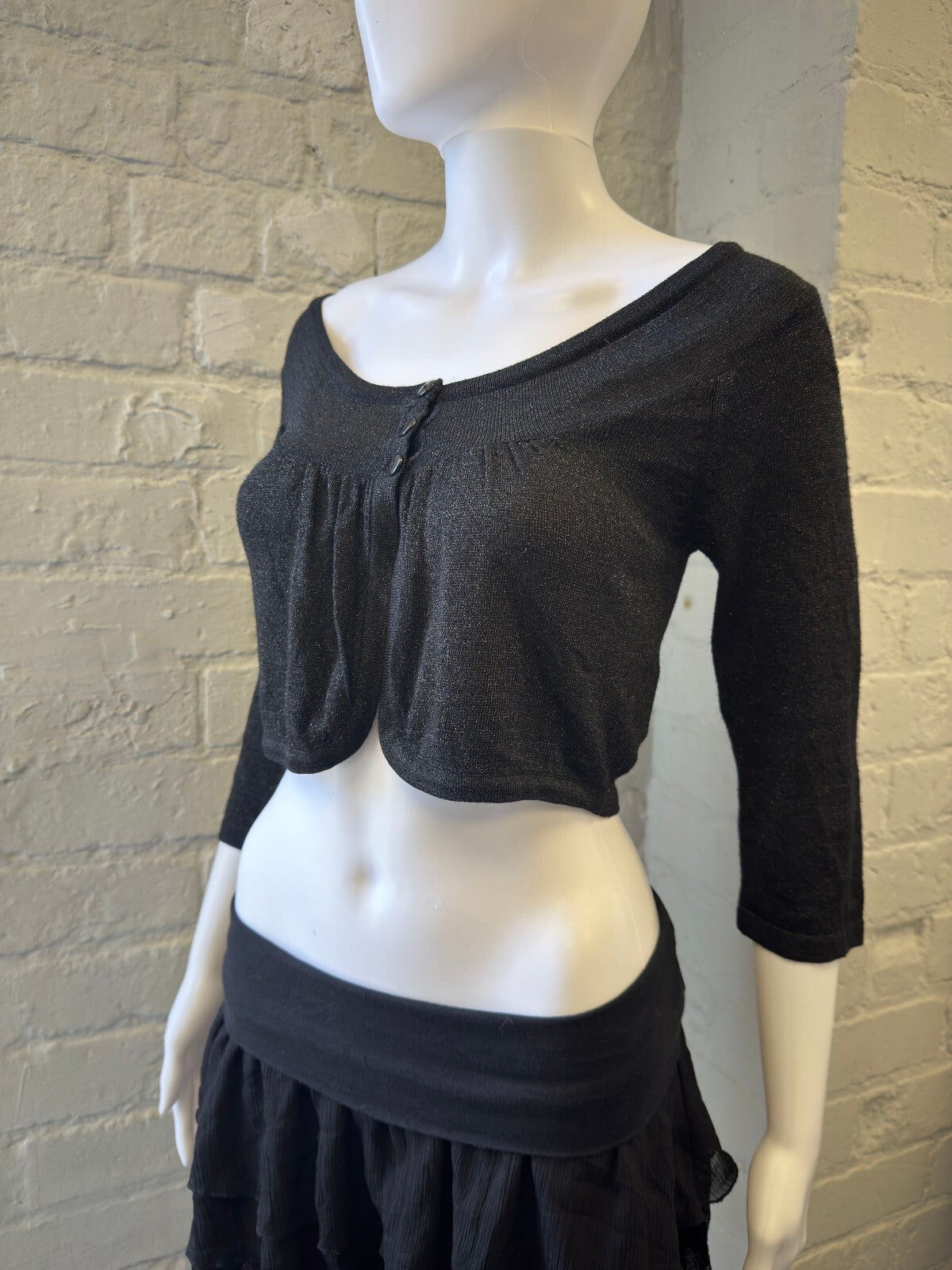 Vero Moda Black Sparkly Cropped Cardigan