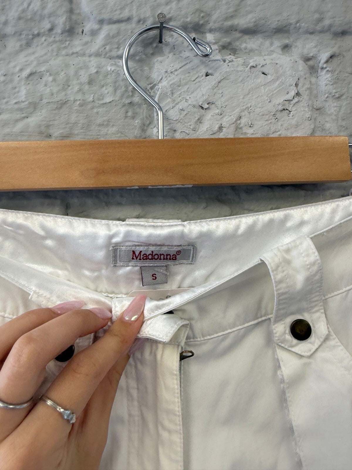 Y2K Straight Leg White Cargo Trousers