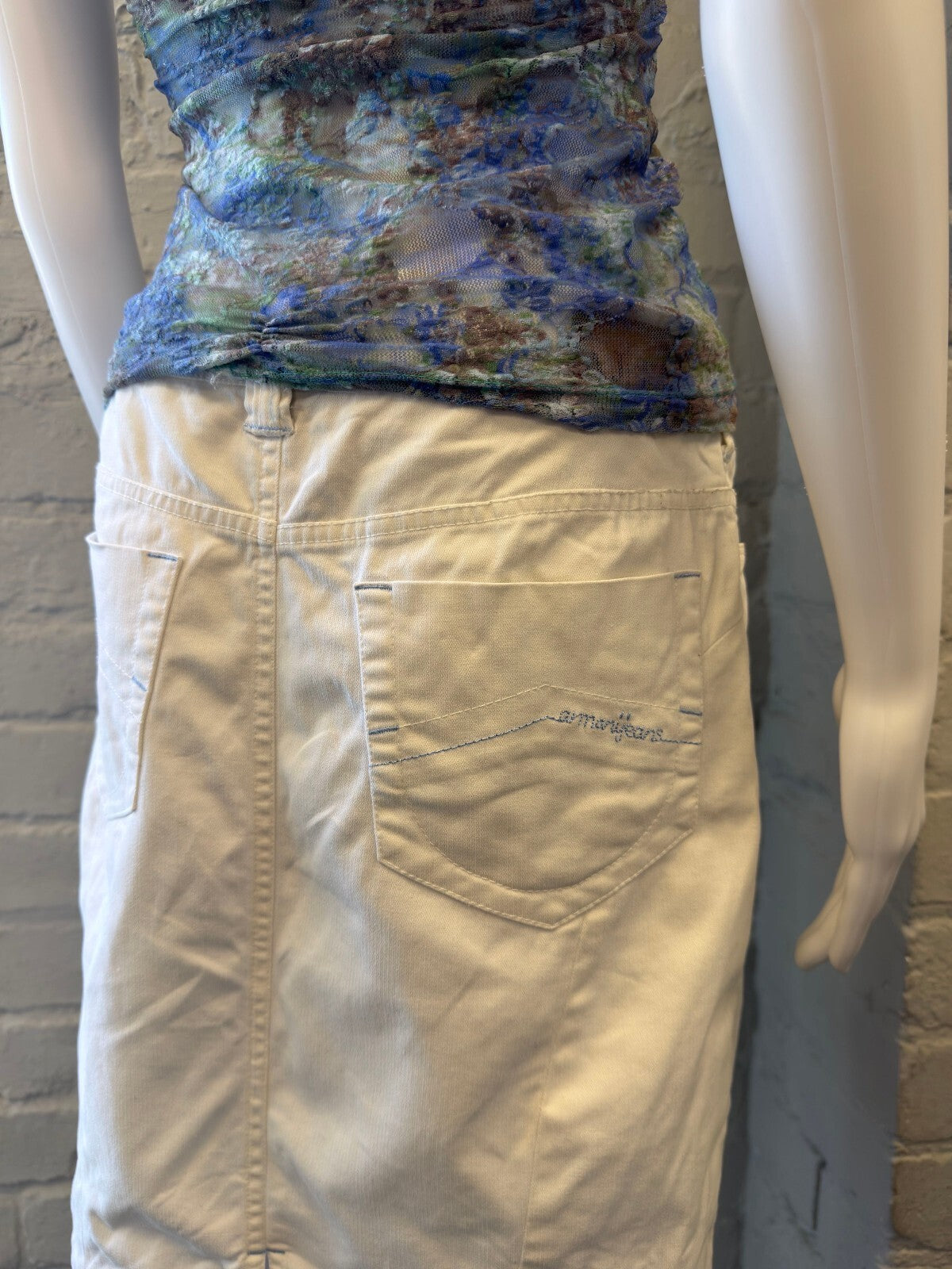 Armani Jeans White Denim Skirt