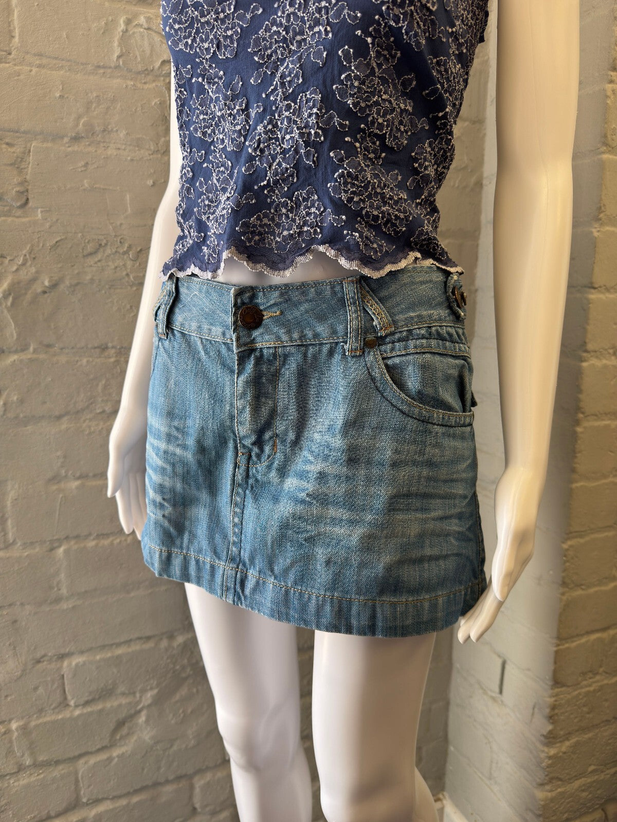 Only Lu Blue Denim Mini Skirt