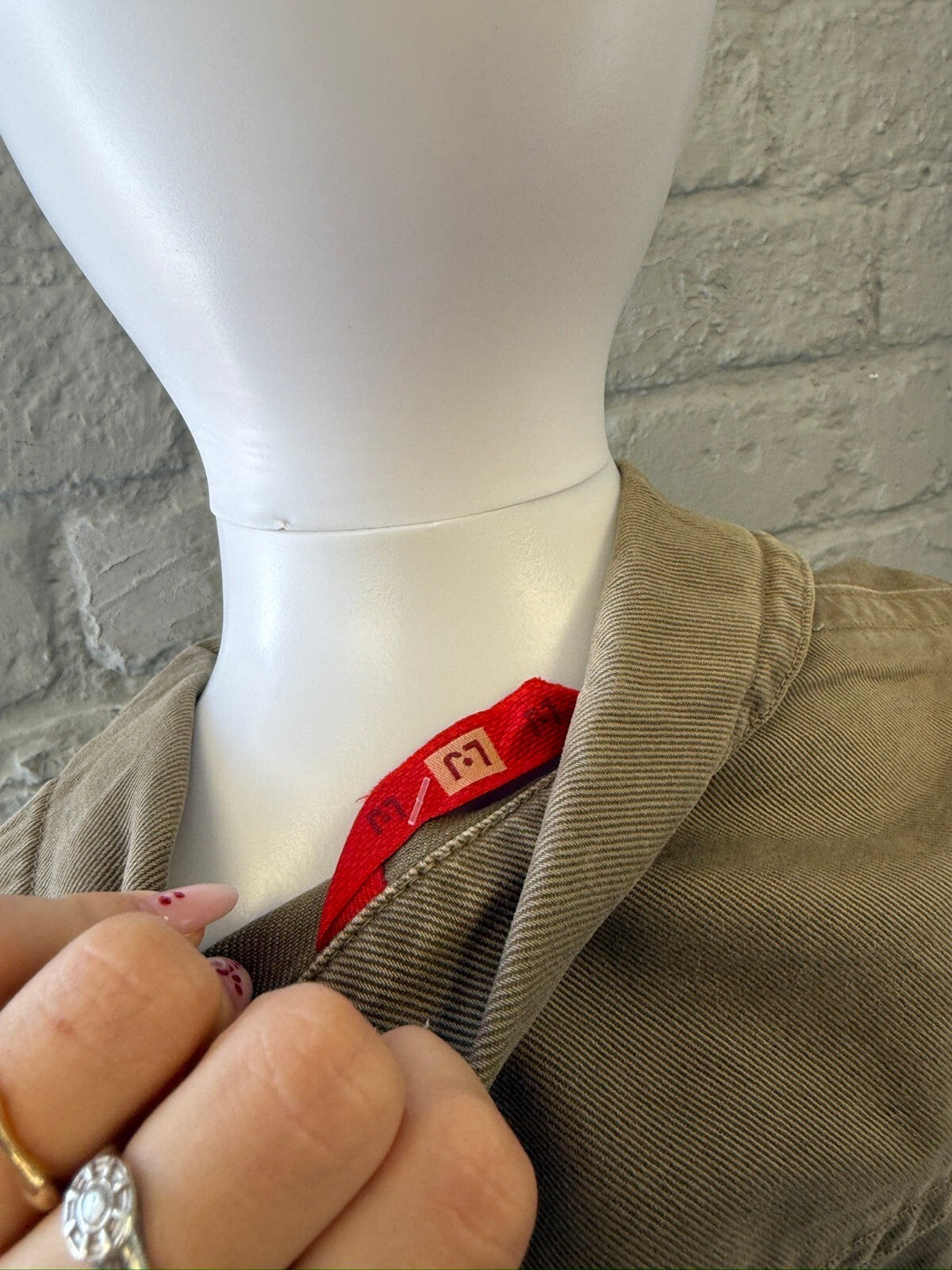 Italian Brown Denim Jacket with Embellished Buttons and Logo Detail