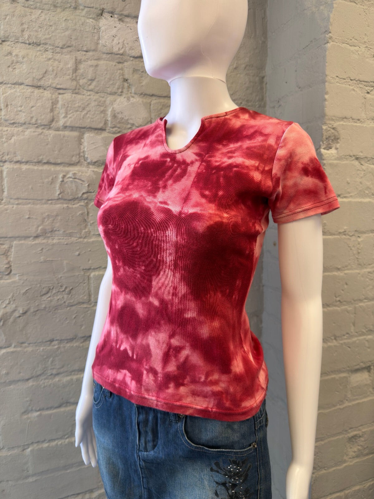 Red Tie-Dye Baby Tee