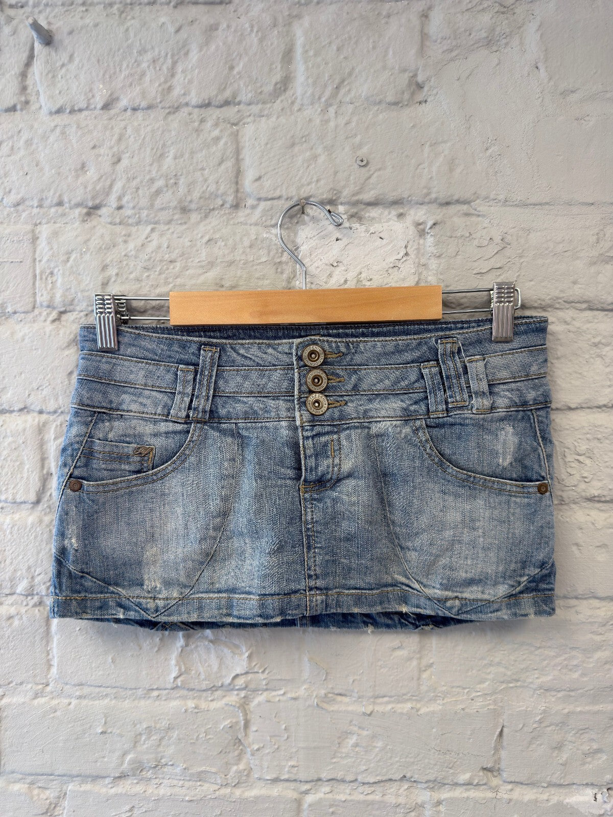 Light Blue Denim Mini Skort
