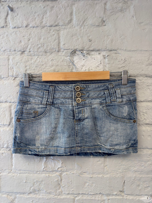 Light Blue Denim Mini Skort