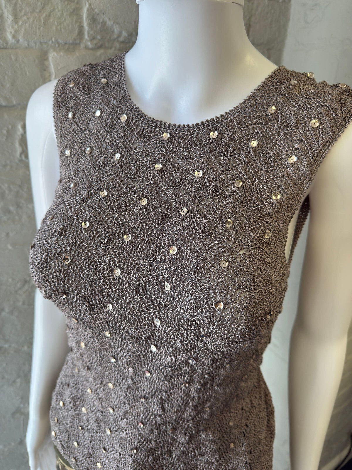 WillSmith Grey Knit Top with Sequins