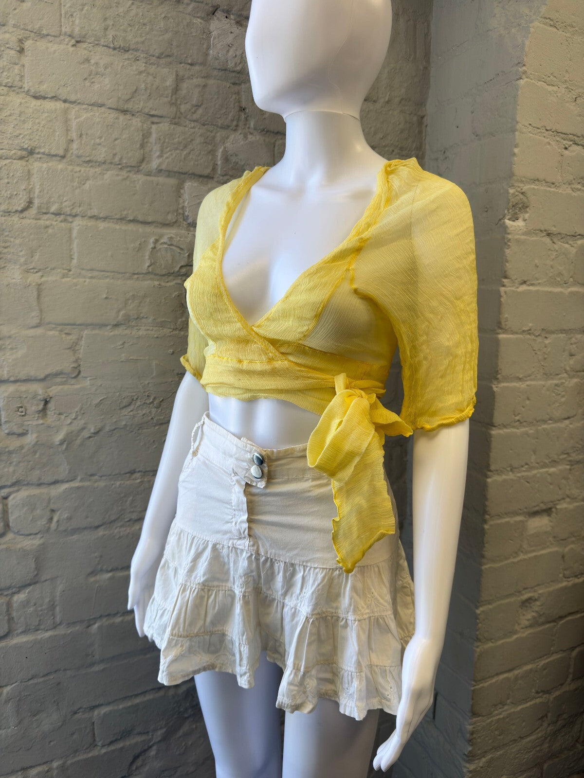 White Tiered Anglaise Mini Skirt