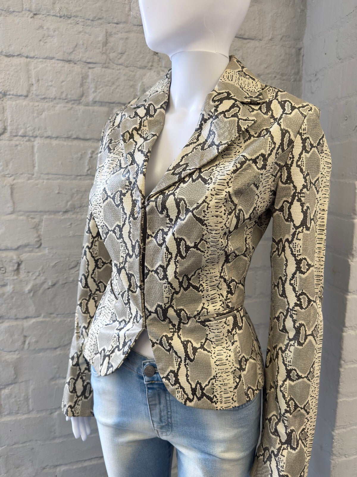 Motivi Snake Print Leather Jacket