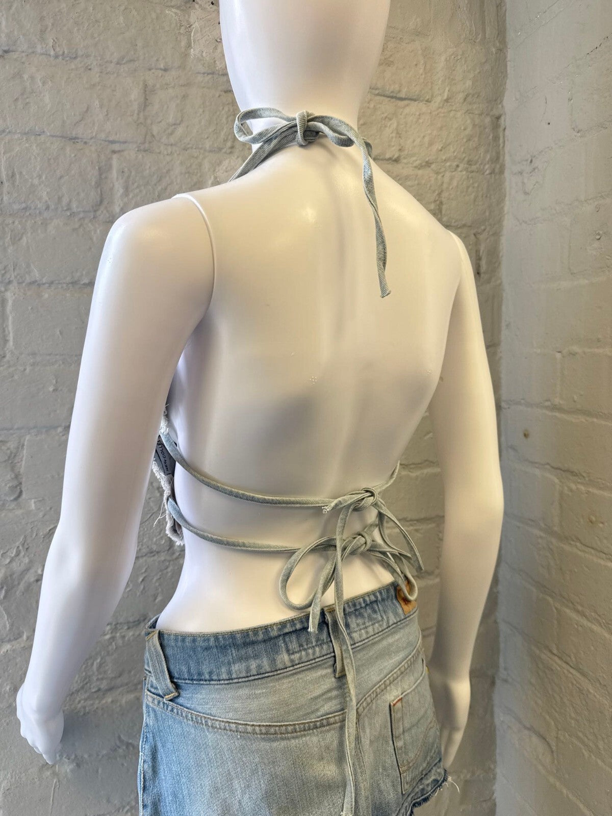 Butterfly Backless Halter Crop Top