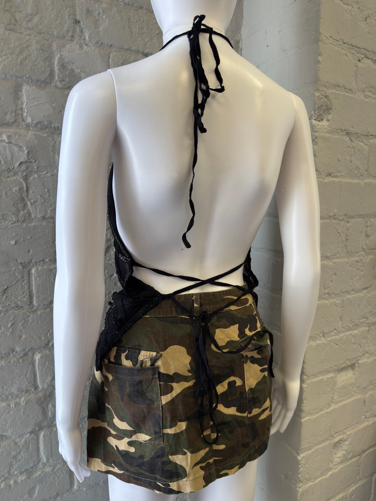 Morgan De Toi Black Beaded Halter Top