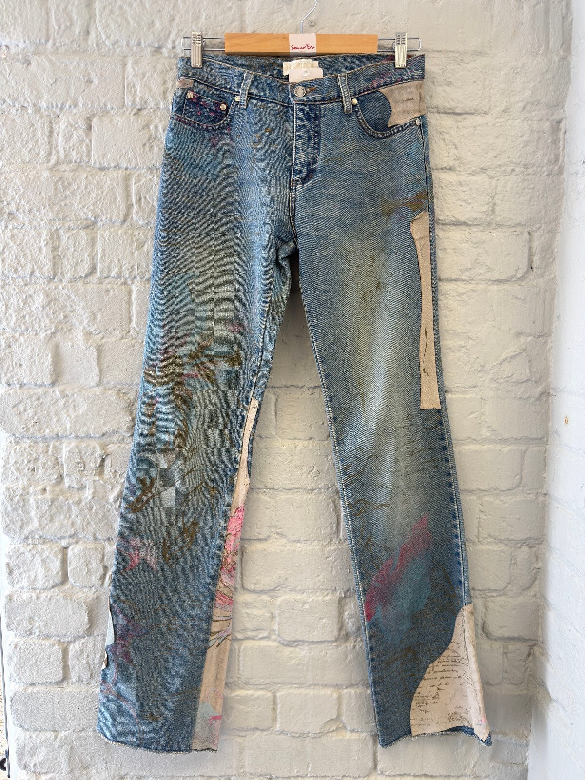 Roberto Cavalli Floral Patchwork Denim Jeans