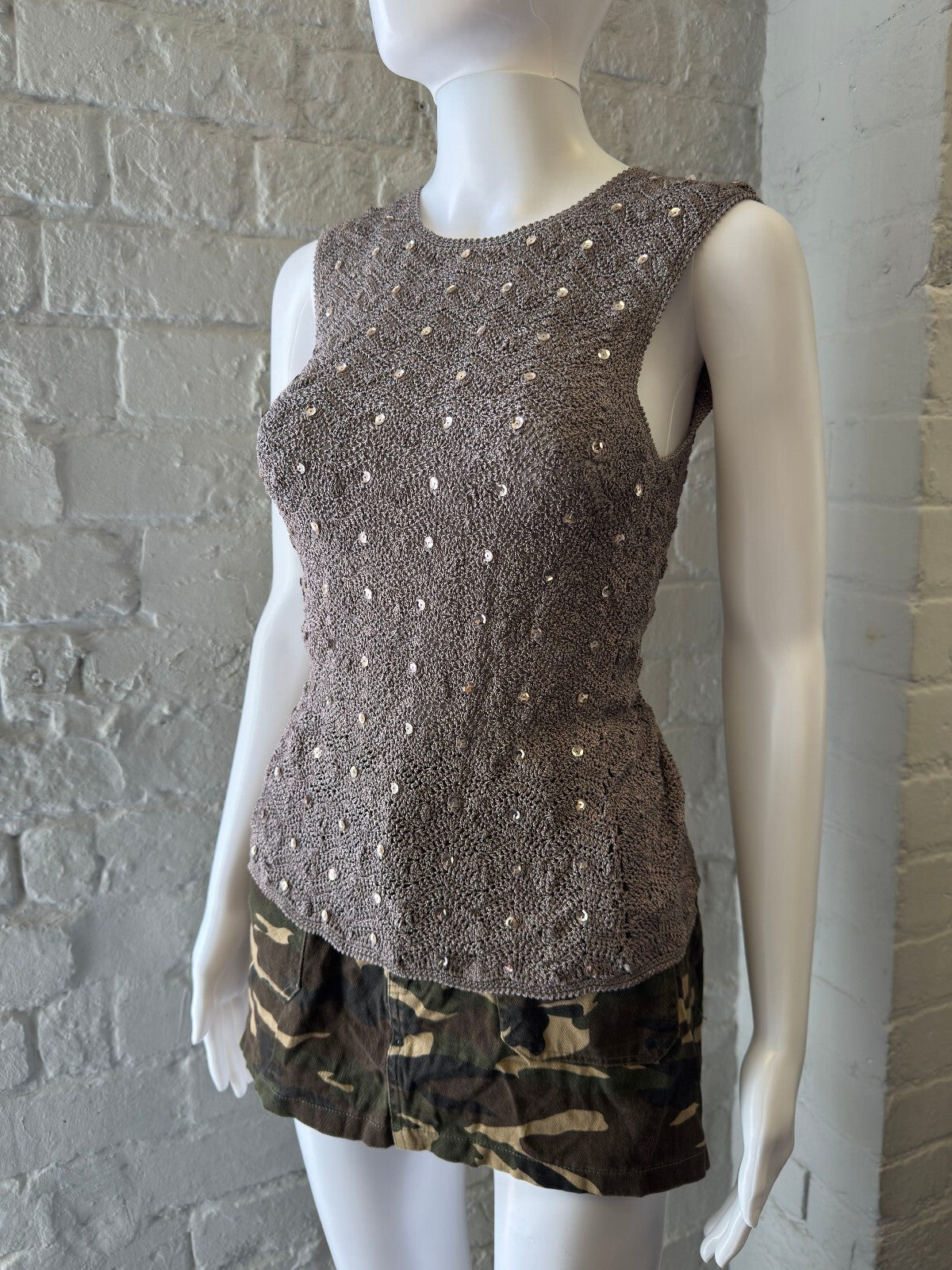 WillSmith Grey Knit Top with Sequins