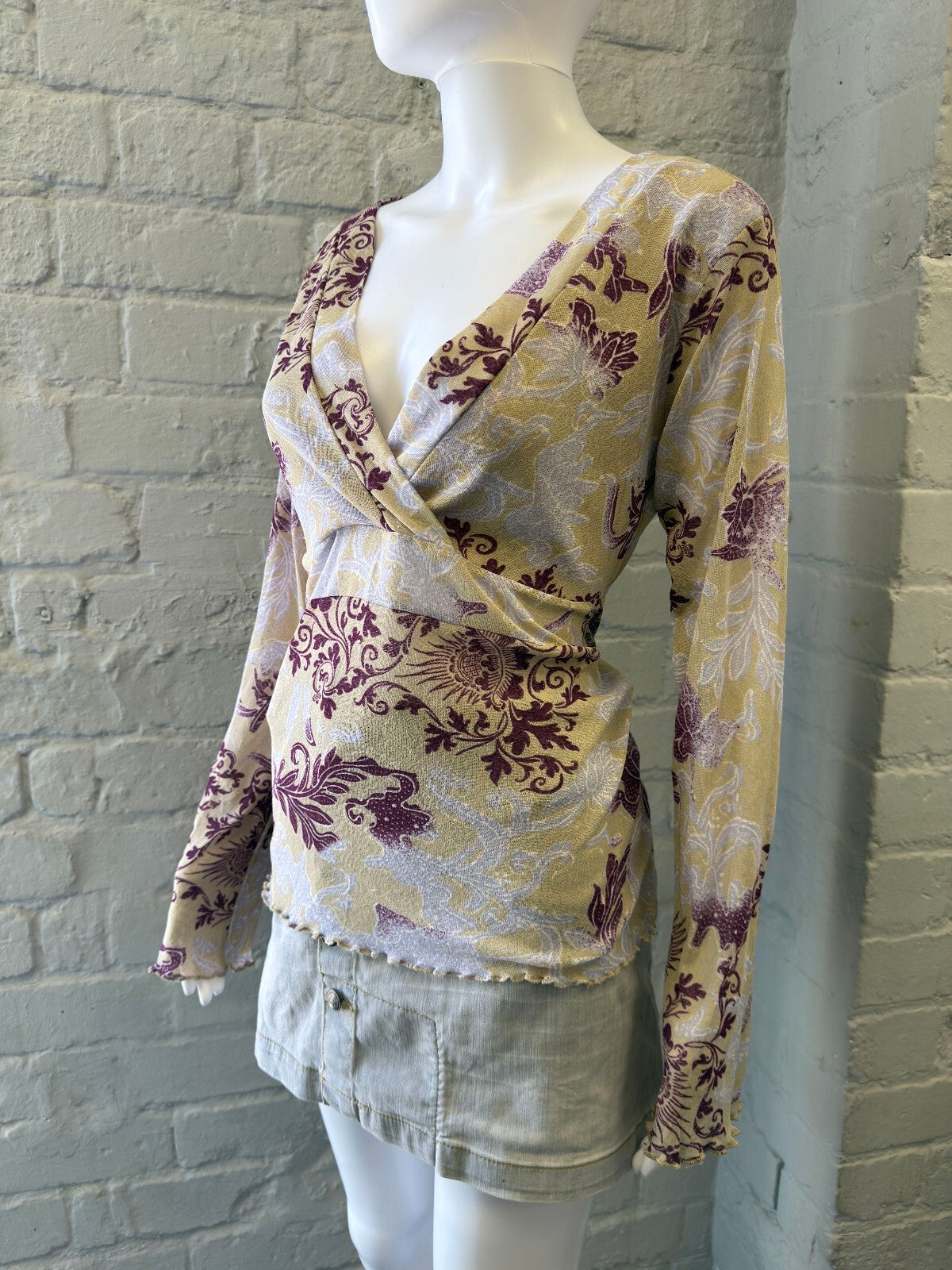 Floral Mesh Purple Long Sleeve