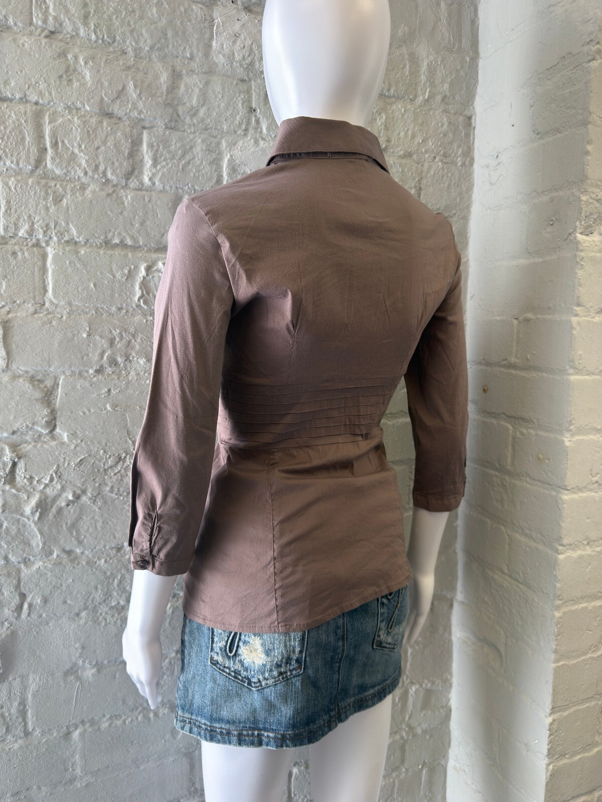 Vintage Muted Purple Pleated Shirt
