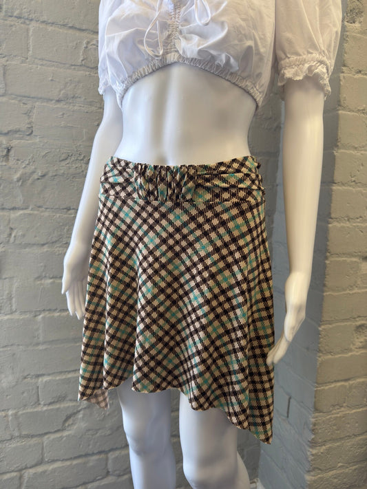 Vintage Plaid Midi Skirt
