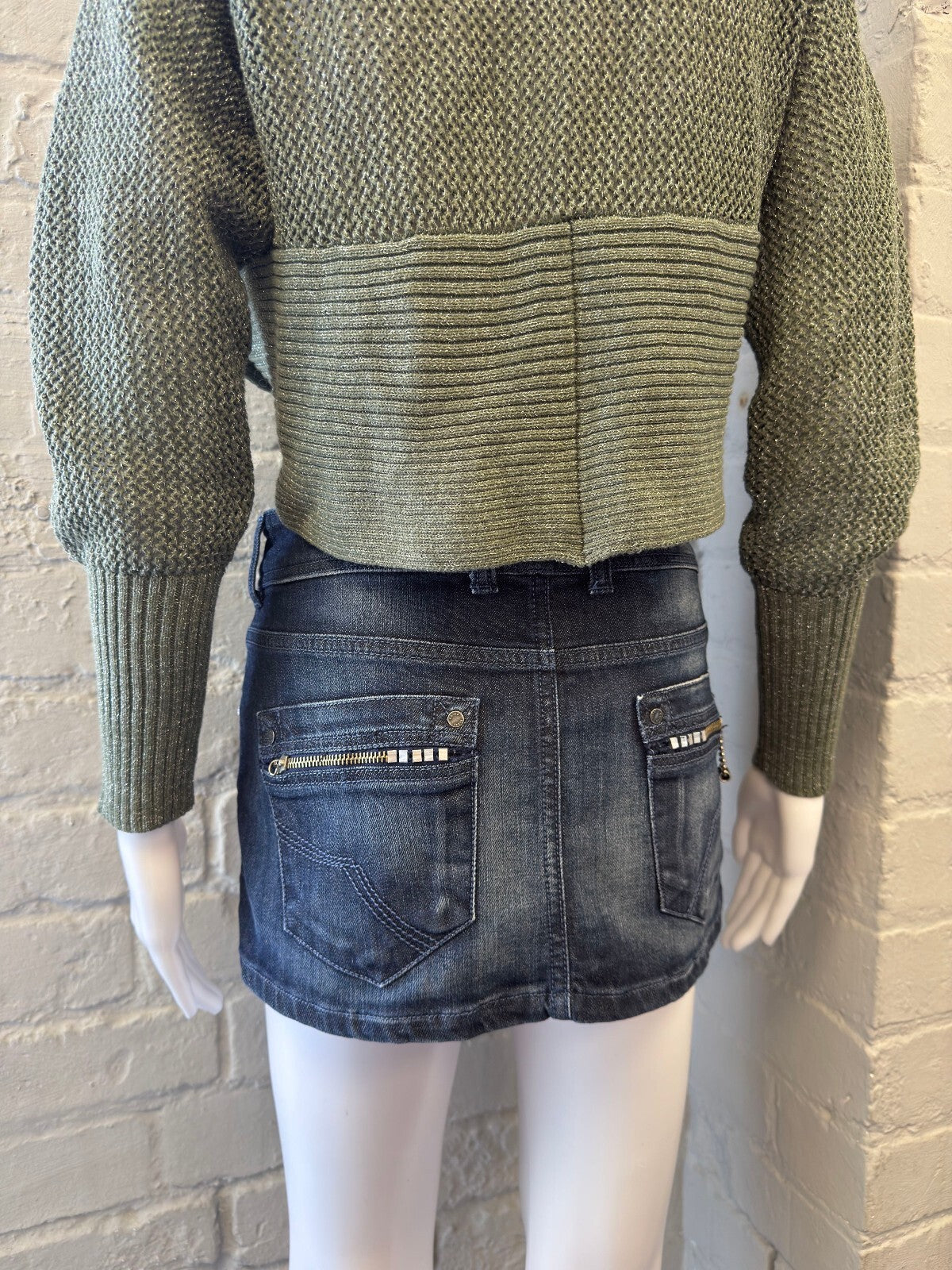 Kocca Denim Mini Skirt with Studded Back Pockets